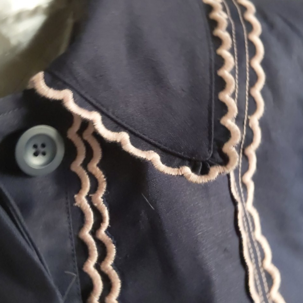Boden cute navy and pink scallop-trim jacket - Picture 2 of 4